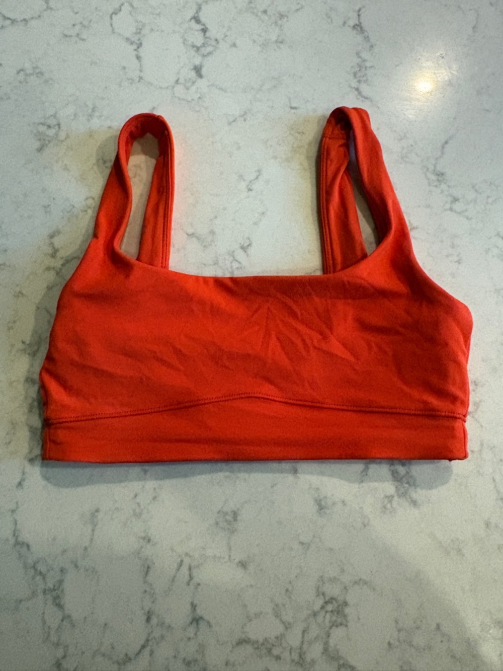 Vuori Square-Neck Sports Bra - Bright Red